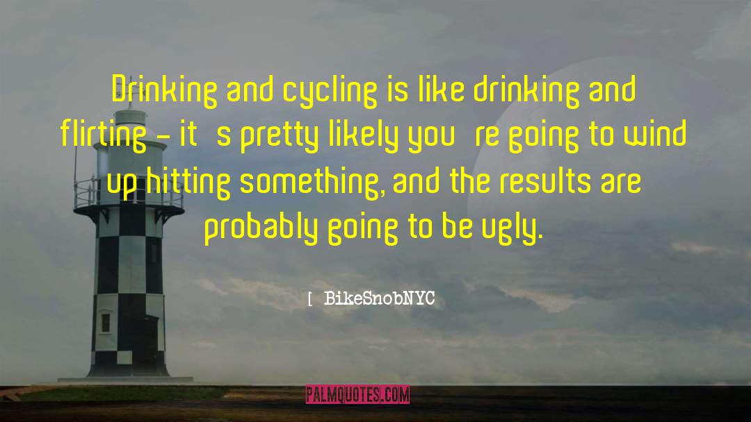 BikeSnobNYC Quotes: Drinking and cycling is like