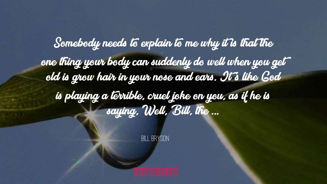 Bill Bryson Quotes: Somebody needs to explain to