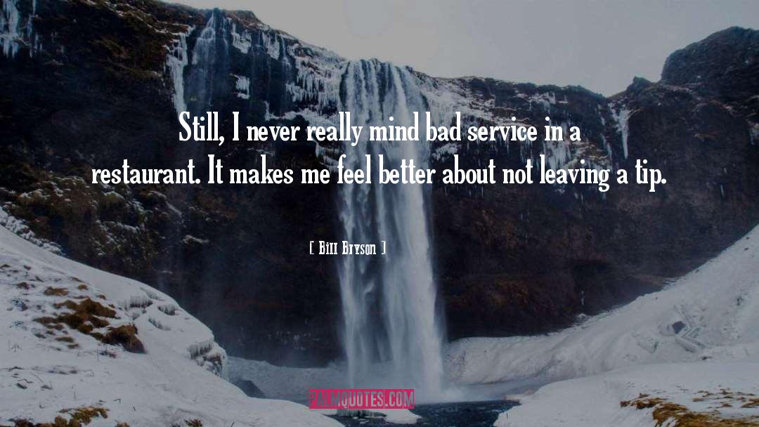 Bill Bryson Quotes: Still, I never really mind