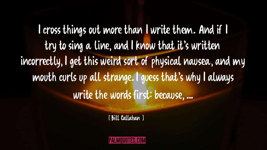 Bill Callahan Quotes: I cross things out more