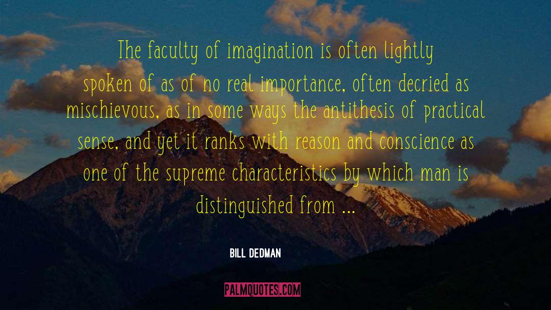 Bill Dedman Quotes: The faculty of imagination is