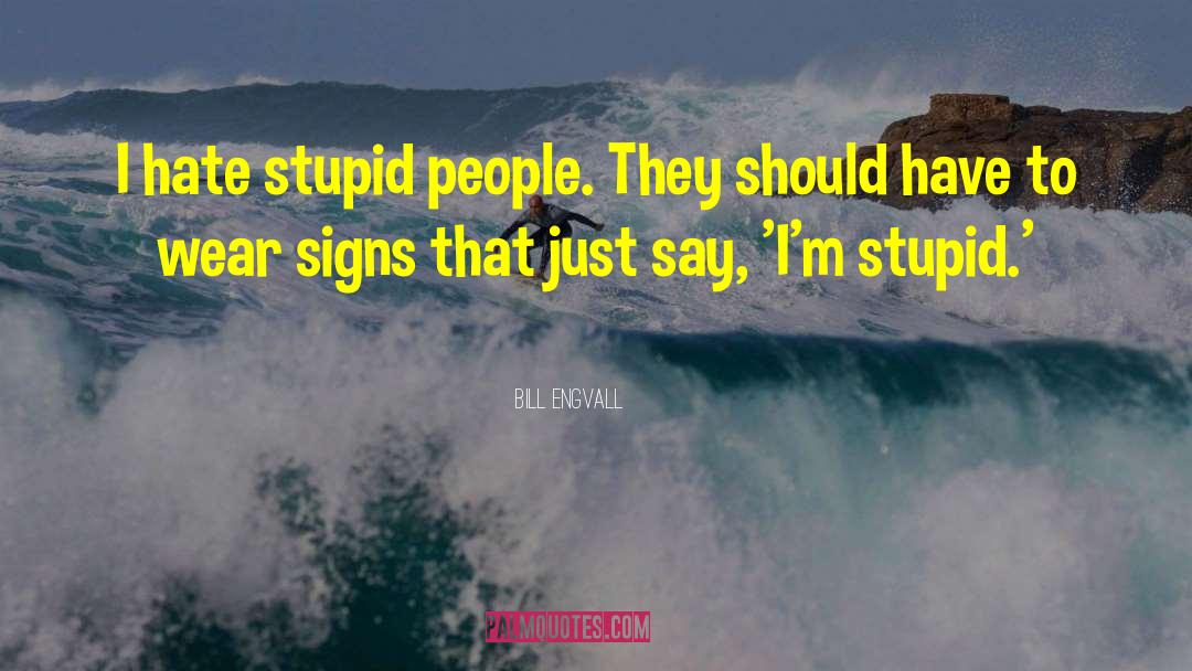 Bill Engvall Quotes: I hate stupid people. They