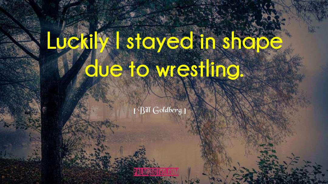 Bill Goldberg Quotes: Luckily I stayed in shape