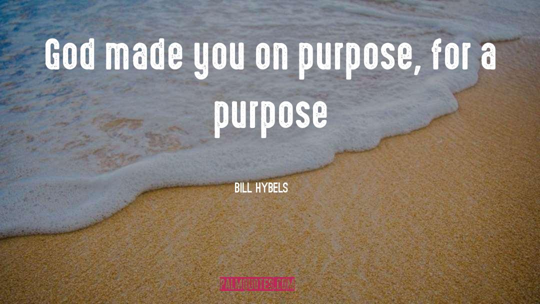 Bill Hybels Quotes: God made you on purpose,