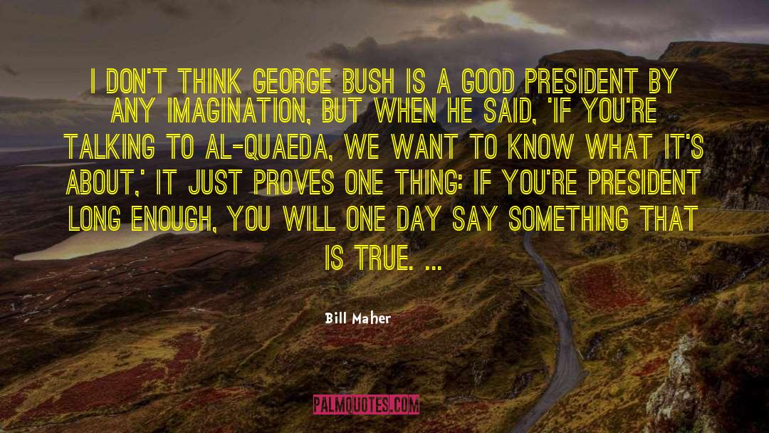 Bill Maher Quotes: I don't think George Bush