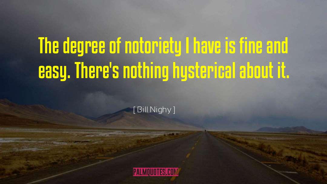 Bill Nighy Quotes: The degree of notoriety I
