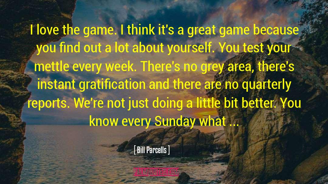 Bill Parcells Quotes: I love the game. I