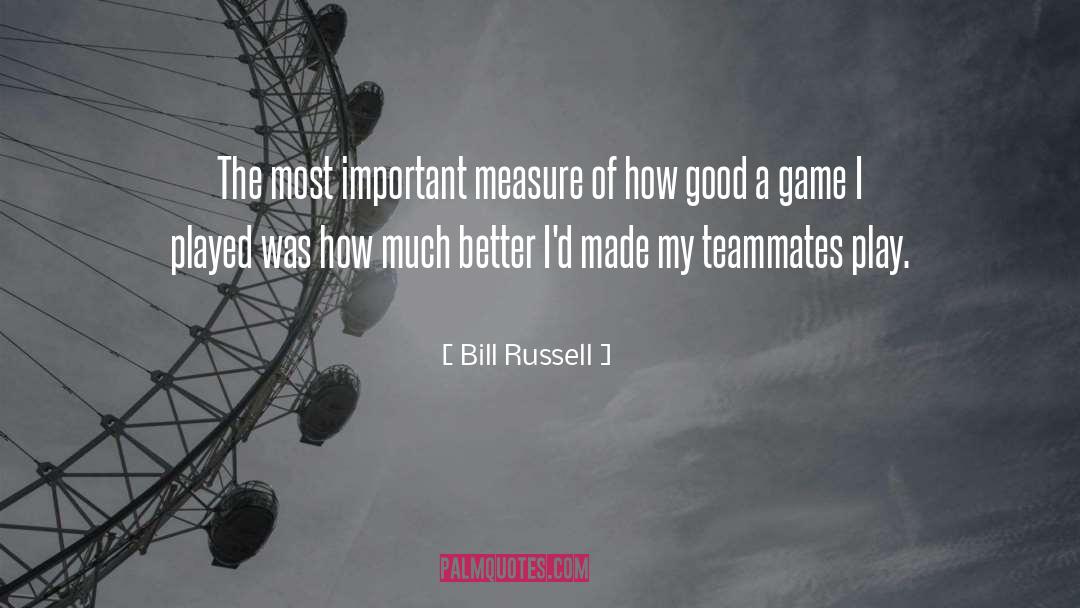 Bill Russell Quotes: The most important measure of