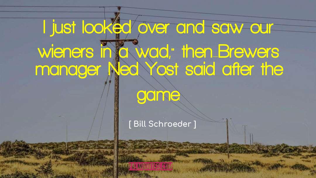 Bill Schroeder Quotes: I just looked over and