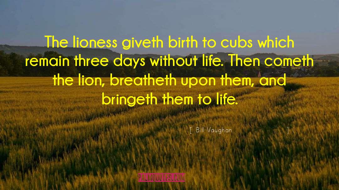 Bill Vaughan Quotes: The lioness giveth birth to