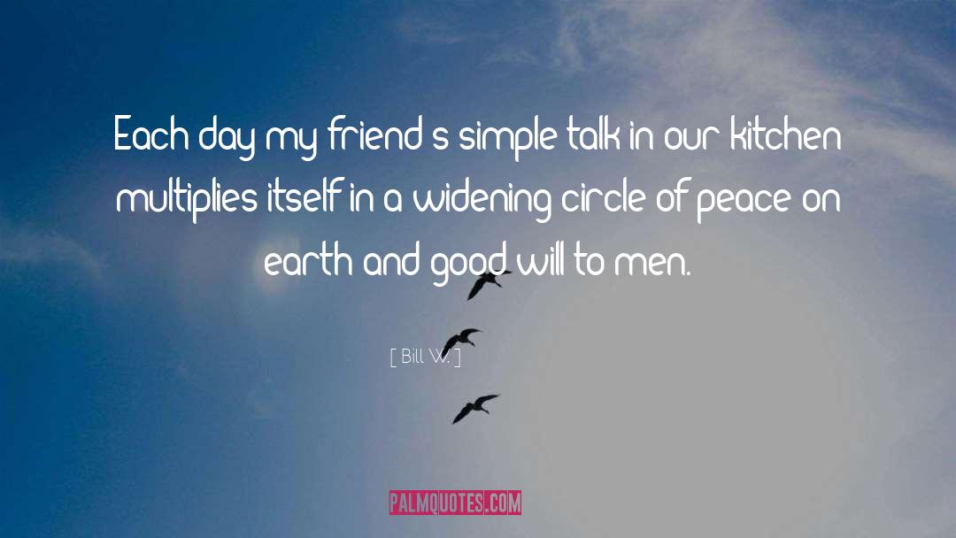 Bill W. Quotes: Each day my friend's simple