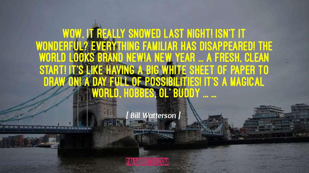 Bill Watterson Quotes: Wow, it really snowed last