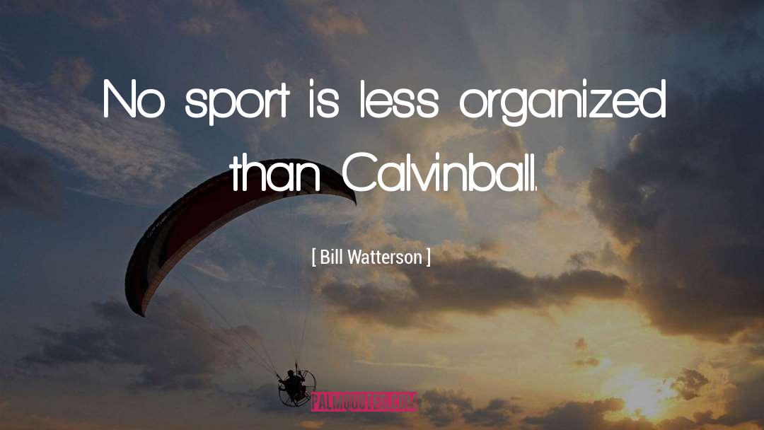 Bill Watterson Quotes: No sport is less organized