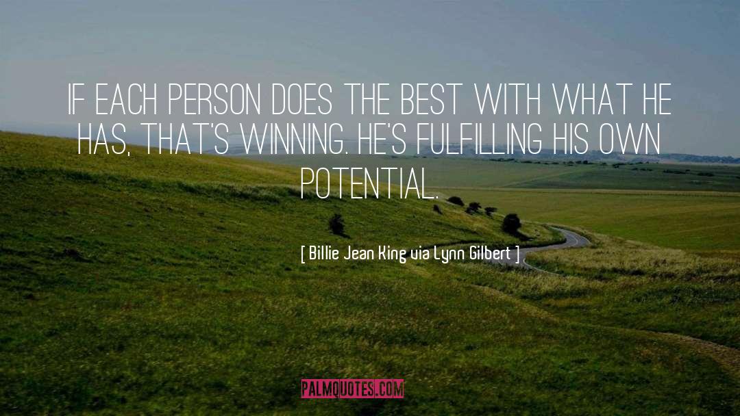 Billie Jean King Via Lynn Gilbert Quotes: If each person does the