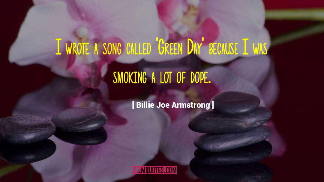 Billie Joe Armstrong Quotes: I wrote a song called