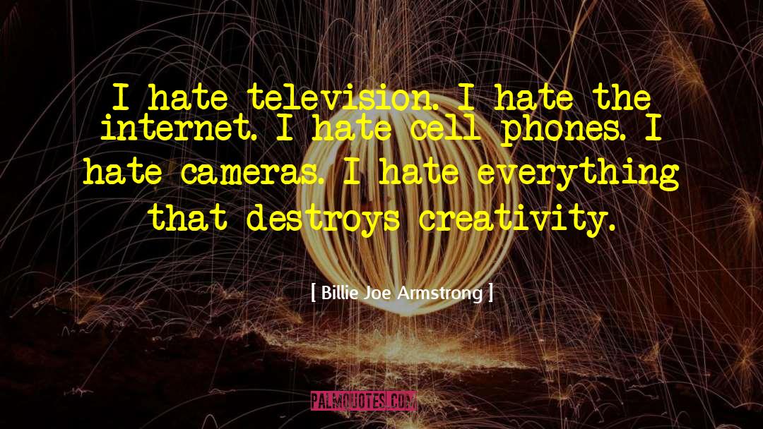 Billie Joe Armstrong Quotes: I hate television. I hate