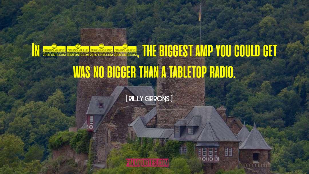 Billy Gibbons Quotes: In 1950, the biggest amp