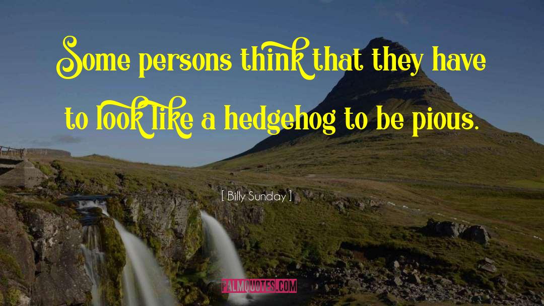 Billy Sunday Quotes: Some persons think that they