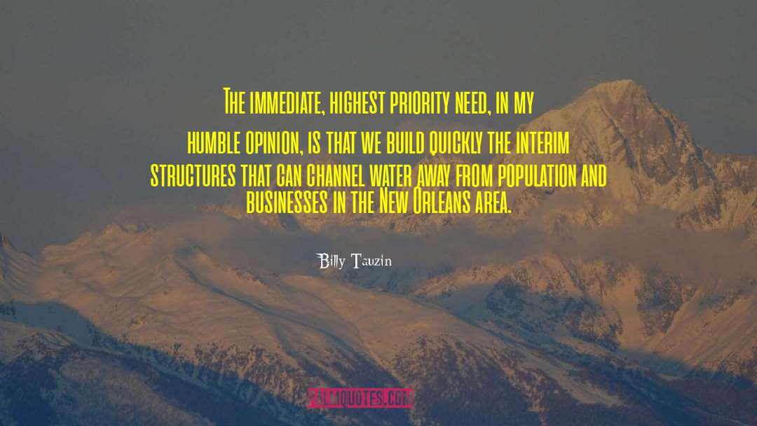 Billy Tauzin Quotes: The immediate, highest priority need,