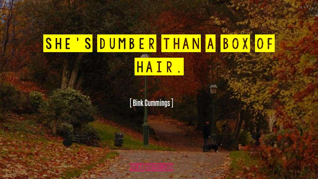 Bink Cummings Quotes: She's dumber than a box