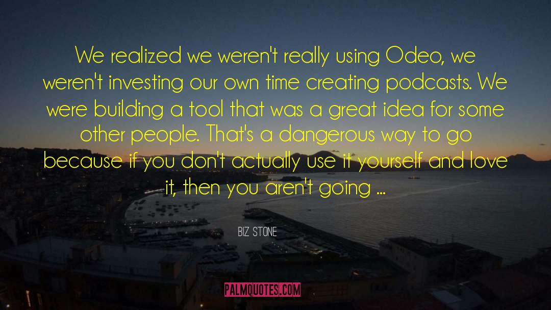 Biz Stone Quotes: We realized we weren't really