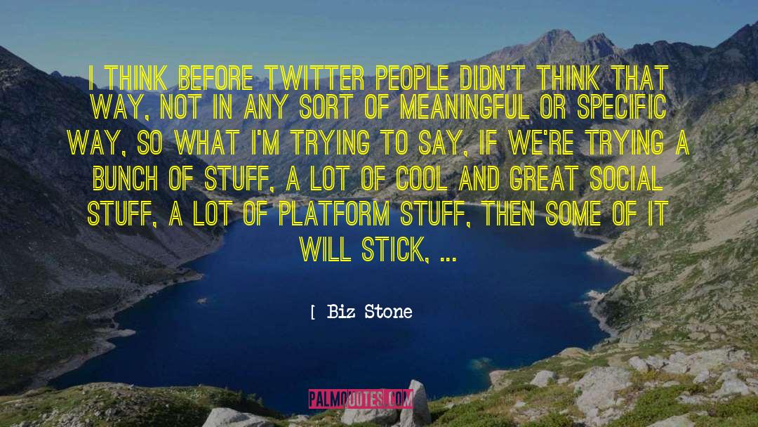 Biz Stone Quotes: I think before Twitter people