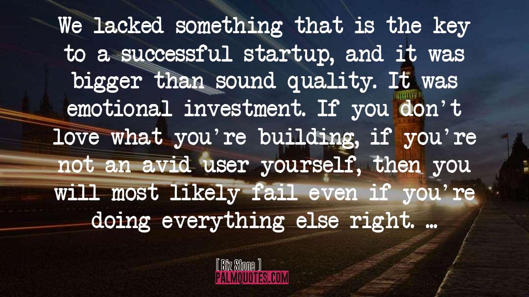 Biz Stone Quotes: We lacked something that is