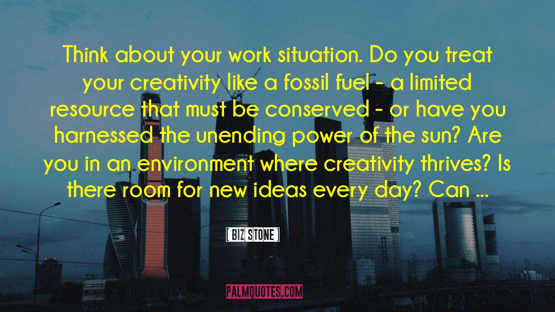 Biz Stone Quotes: Think about your work situation.