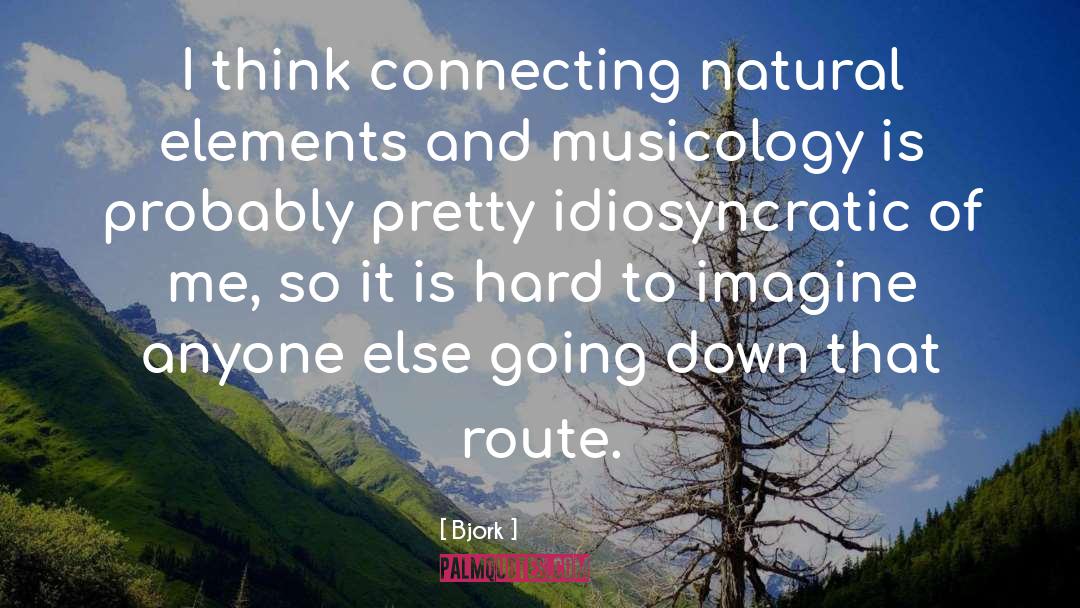 Bjork Quotes: I think connecting natural elements