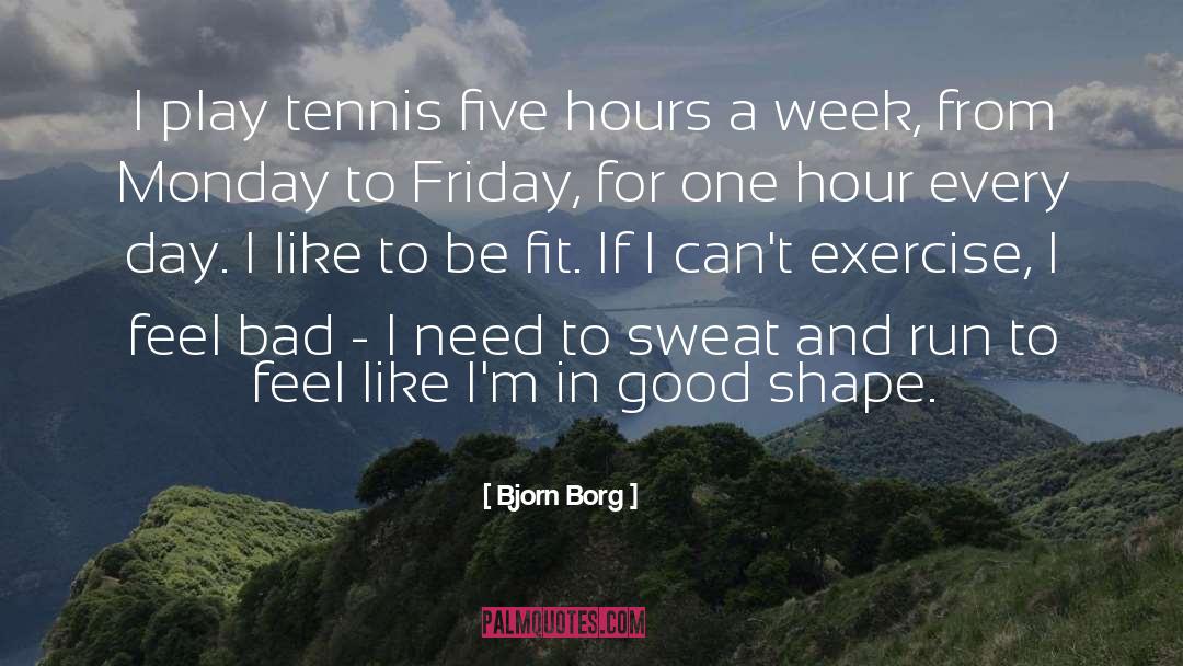 Bjorn Borg Quotes: I play tennis five hours