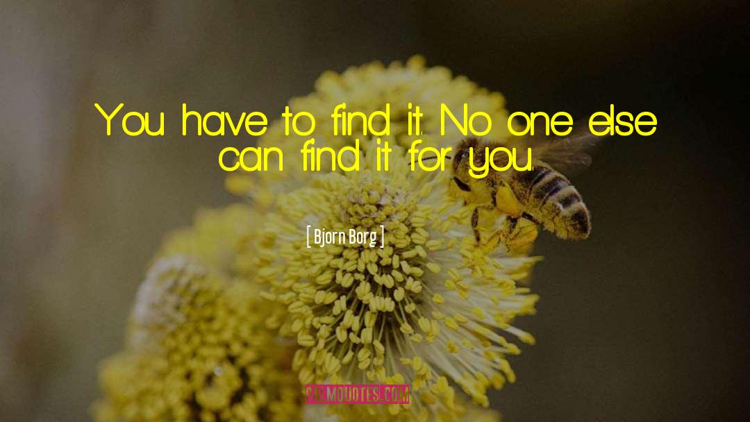 Bjorn Borg Quotes: You have to find it.