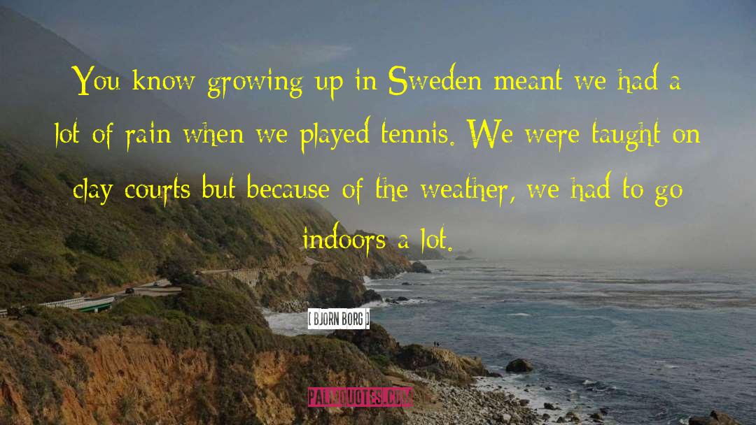 Bjorn Borg Quotes: You know growing up in