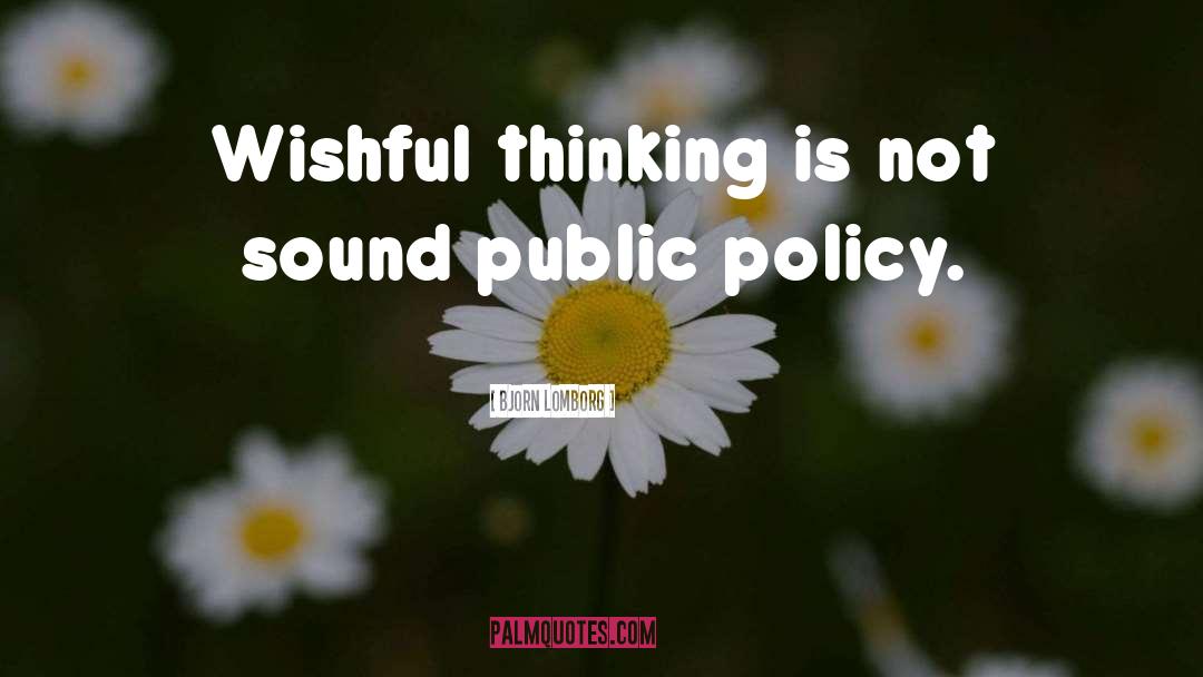 Bjorn Lomborg Quotes: Wishful thinking is not sound