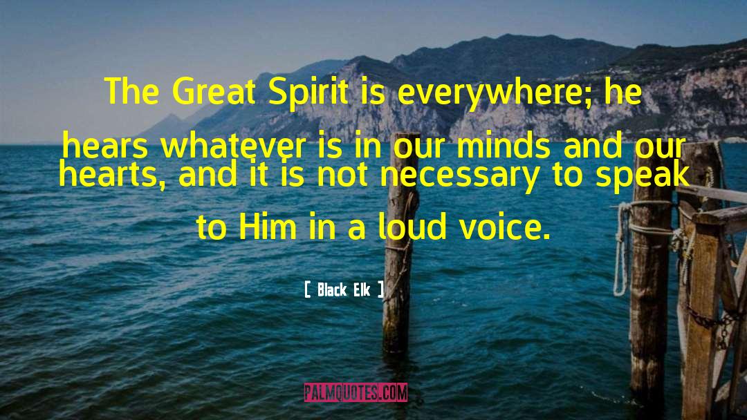 Black Elk Quotes: The Great Spirit is everywhere;