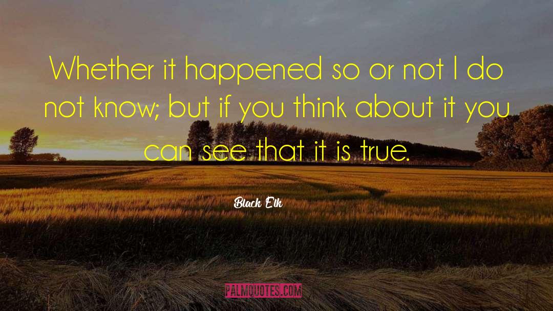 Black Elk Quotes: Whether it happened so or