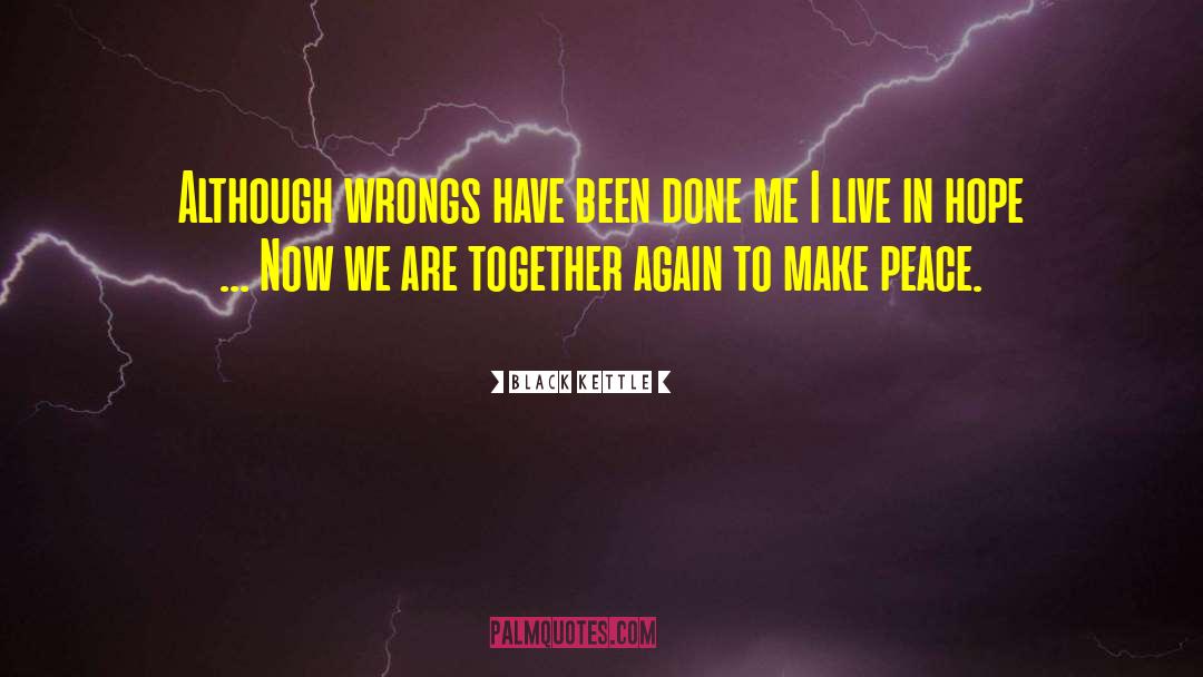 Black Kettle Quotes: Although wrongs have been done