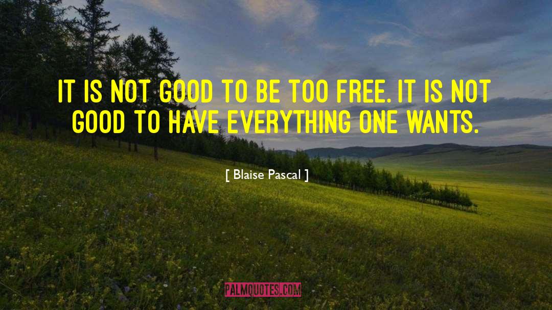 Blaise Pascal Quotes: It is not good to