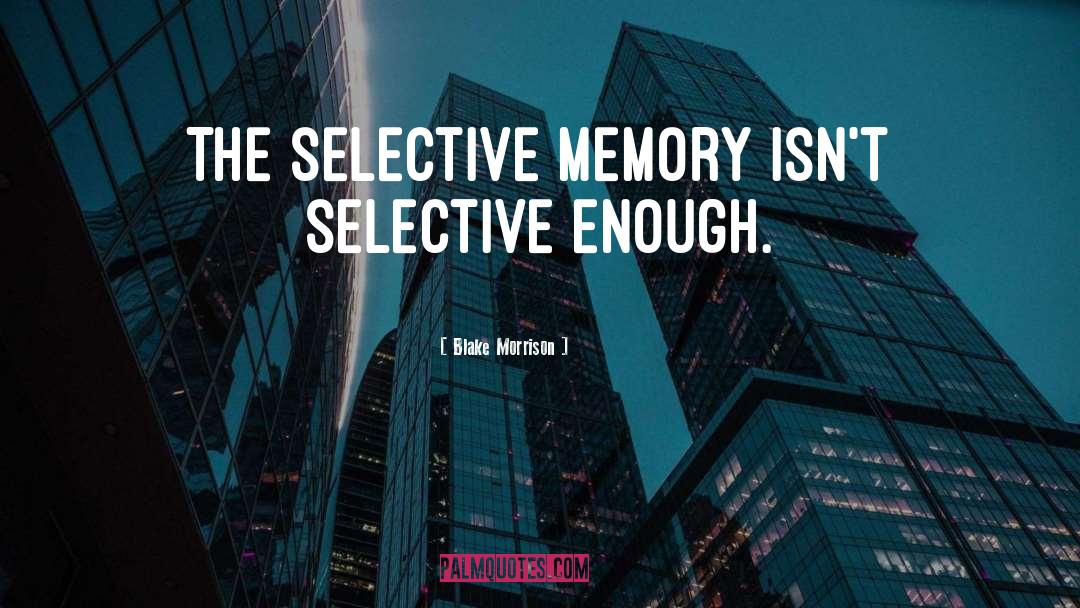 Blake Morrison Quotes: The selective memory isn't selective