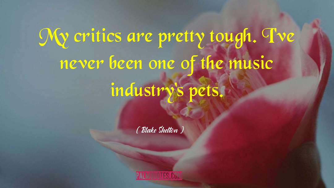 Blake Shelton Quotes: My critics are pretty tough.