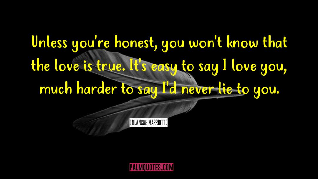 Blanche Marriott Quotes: Unless you're honest, you won't