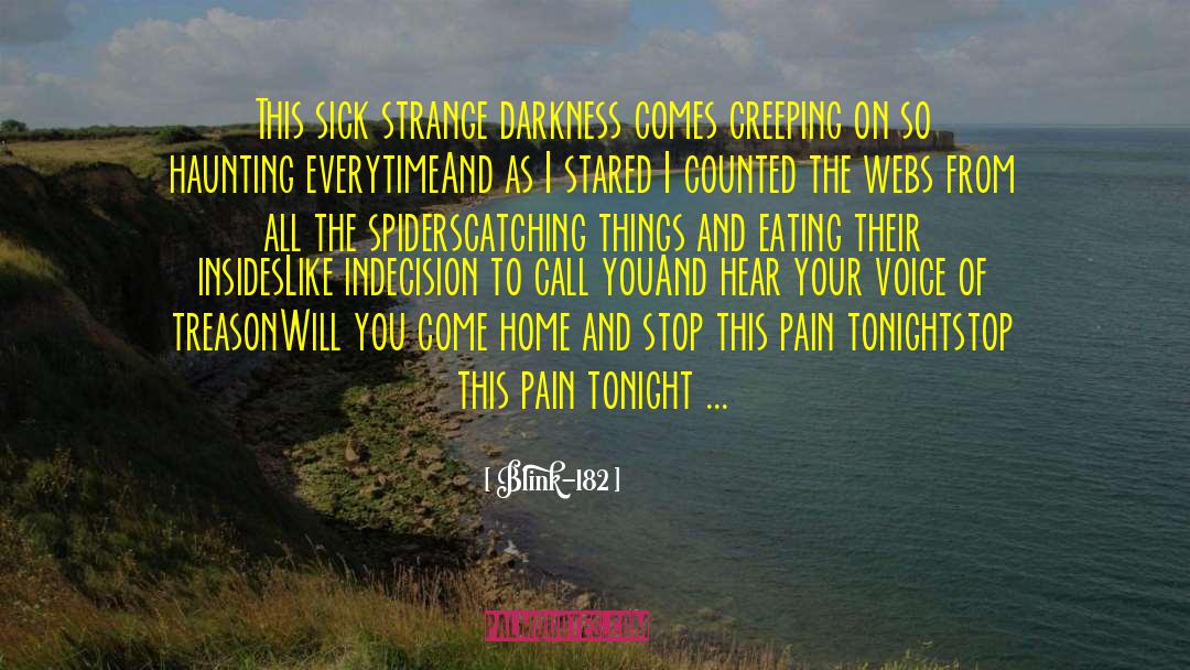 Blink-182 Quotes: This sick strange darkness comes
