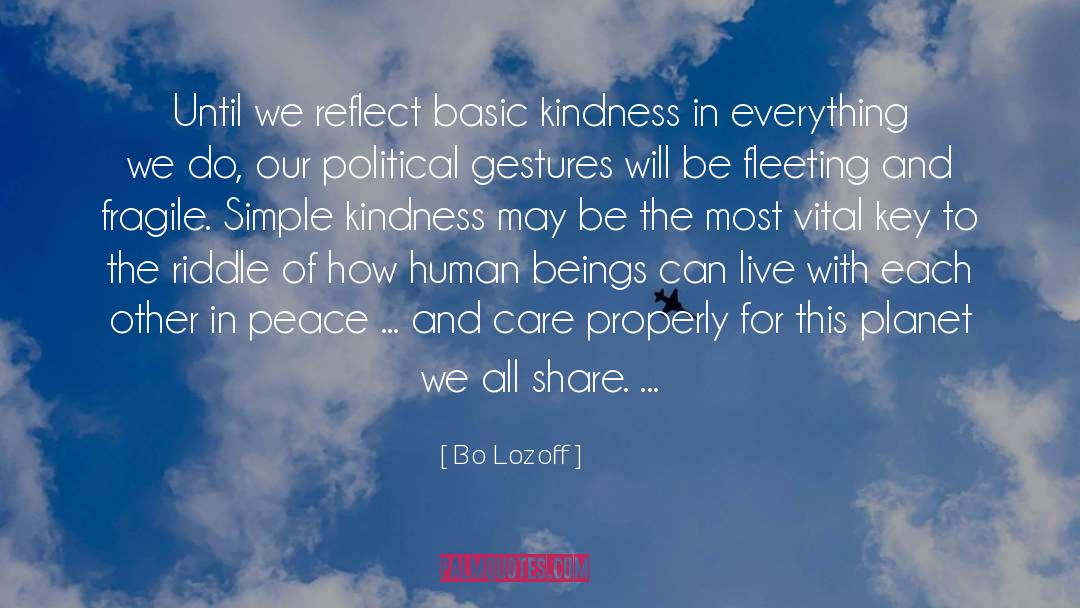 Bo Lozoff Quotes: Until we reflect basic kindness