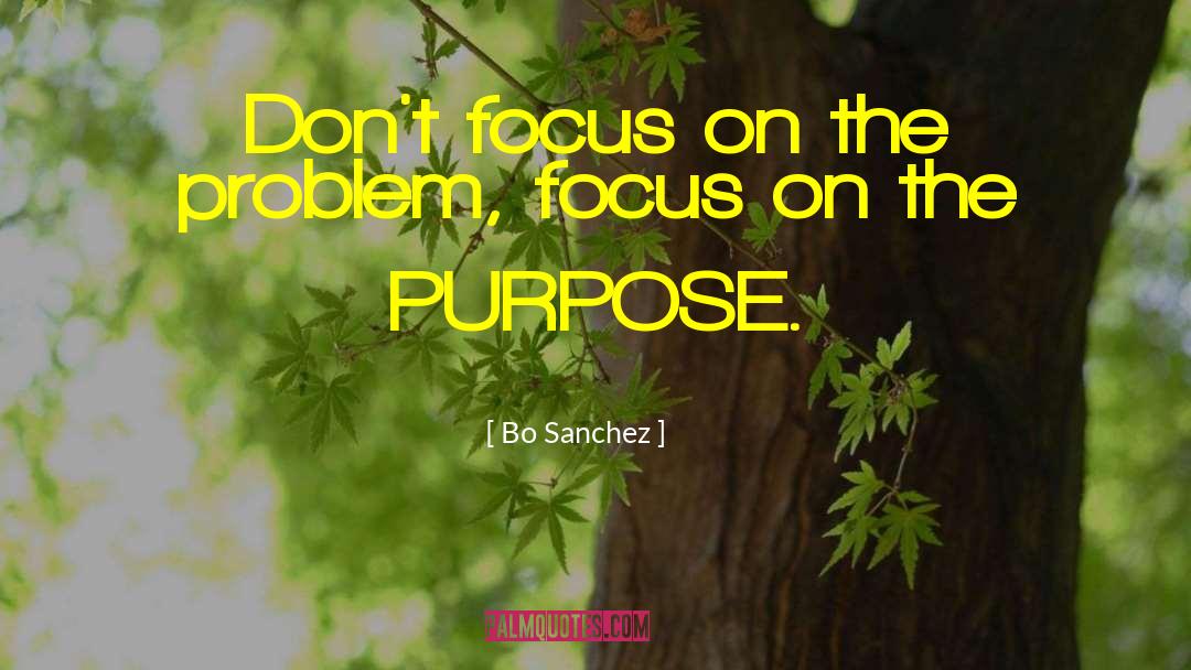 Bo Sanchez Quotes: Don't focus on the problem,