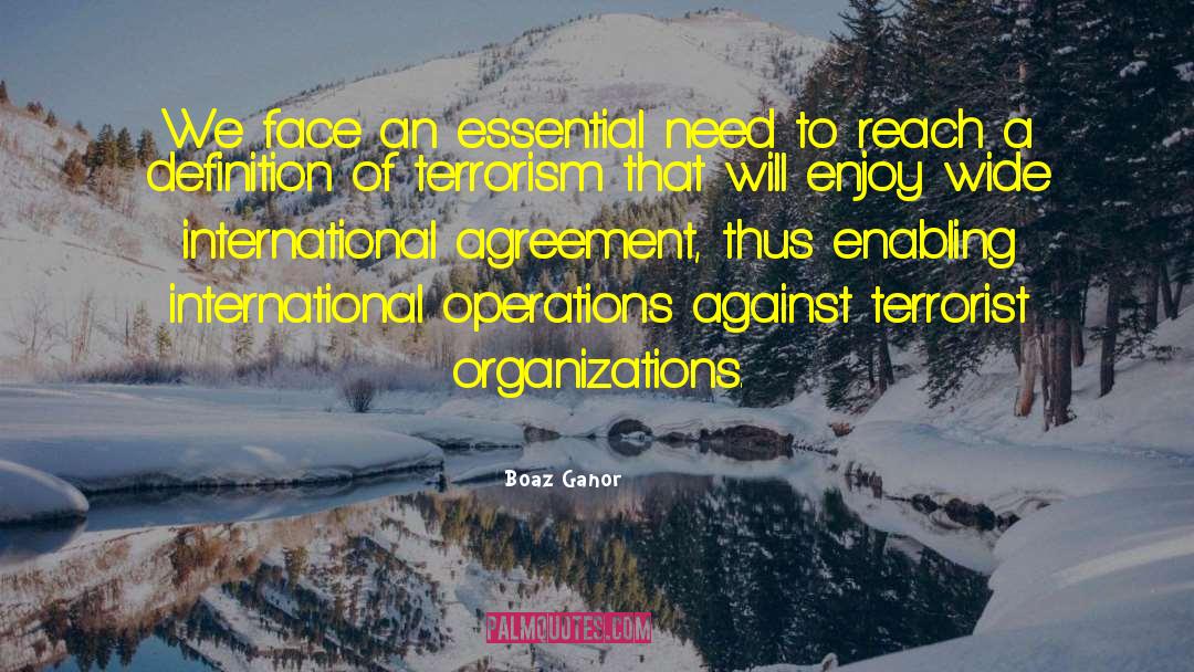 Boaz Ganor Quotes: We face an essential need