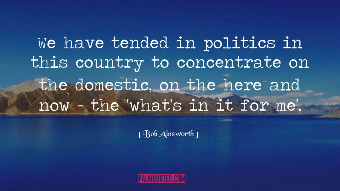 Bob Ainsworth Quotes: We have tended in politics