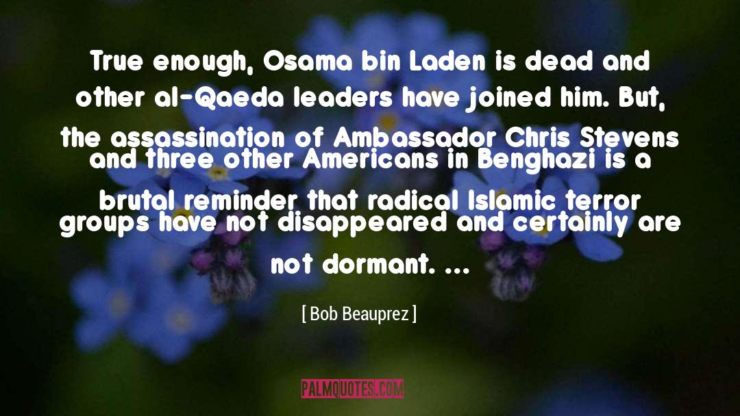 Bob Beauprez Quotes: True enough, Osama bin Laden