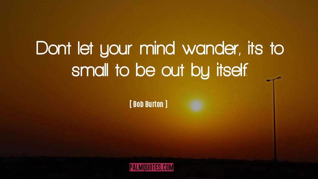 Bob Burton Quotes: Don't let your mind wander,