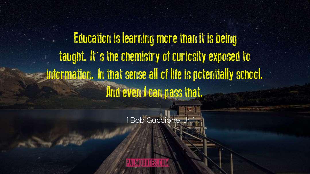 Bob Guccione, Jr. Quotes: Education is learning more than