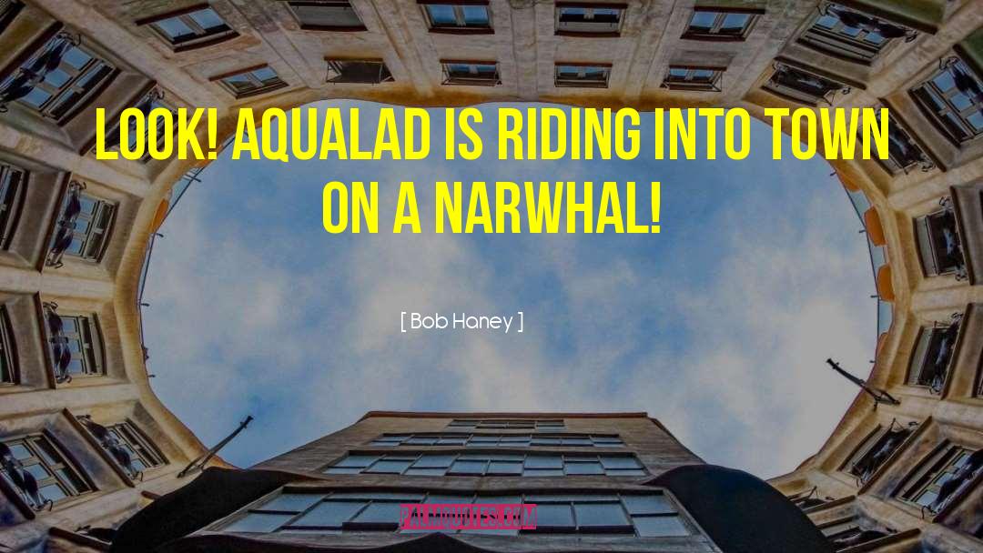 Bob Haney Quotes: Look! Aqualad is riding into