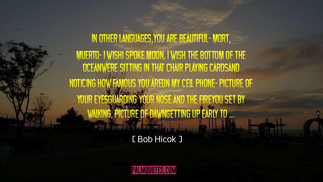 Bob Hicok Quotes: In other languages,<br />you are